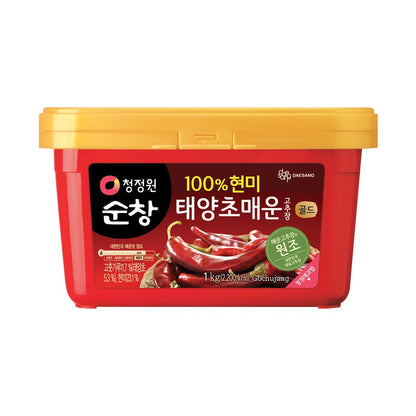 O’food Gochujang – Authentic Korean Red Chili Paste [Medium | 1.1 lb (500g) ] Spicy & Sweet Savory Traditional Fermented Sauce | Gluten-Free | 100% Brown Rice | No Corn Syrup | Great for Bibimbap, Marinades, Stews & BBQ