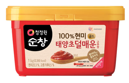 O’food Gochujang – Authentic Korean Red Chili Paste [Medium | 1.1 lb (500g) ] Spicy & Sweet Savory Traditional Fermented Sauce | Gluten-Free | 100% Brown Rice | No Corn Syrup | Great for Bibimbap, Marinades, Stews & BBQ